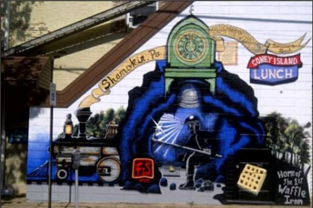 A Picture of a Coal Mining Mural in Shamokin