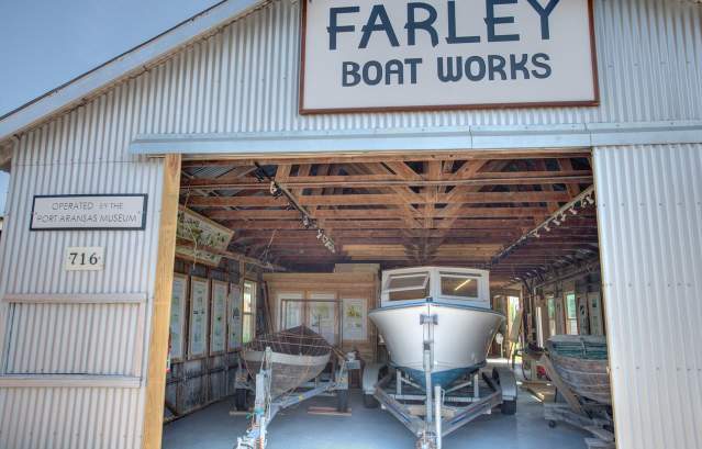 “Wooden boat restoration and craftsmanship at Farley Boat Works in Port Aransas”
