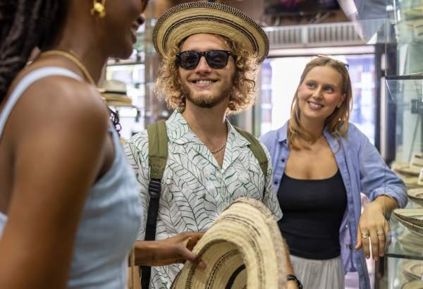 Couple shopping in the Old Town, Panama City, Panama
