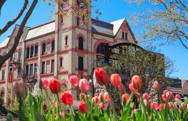 Woodstock Opera House with Tulips