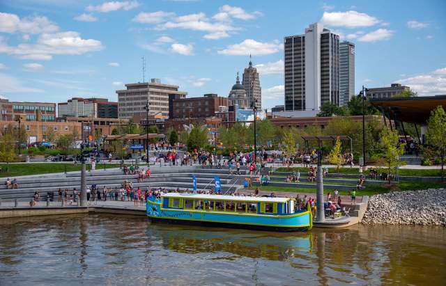 Canal Boat docked at Promenade Park