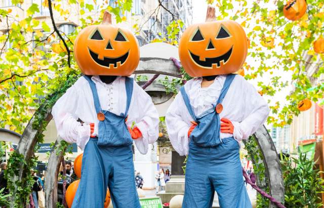 People in Halloween costumes