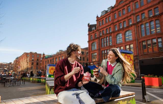 A couple with ice cream in NQ, Manchester