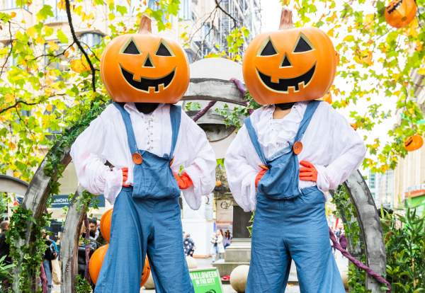 People in Halloween costumes