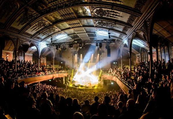 Light show at concert in Albert Hall, Manchester