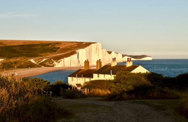 Seven sisters with coastguard cottages