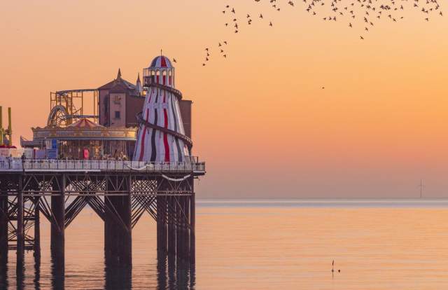 Brighton pier at sunset