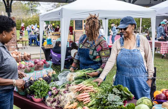 Shopping at Mandeville Farmers Market