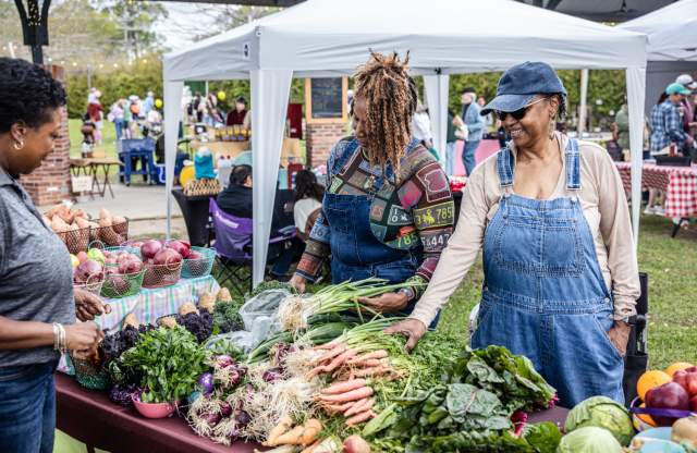 Shopping at Mandeville Farmers Market