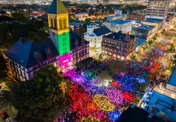 Aerial view of the 2023 Cambridge Dance Party