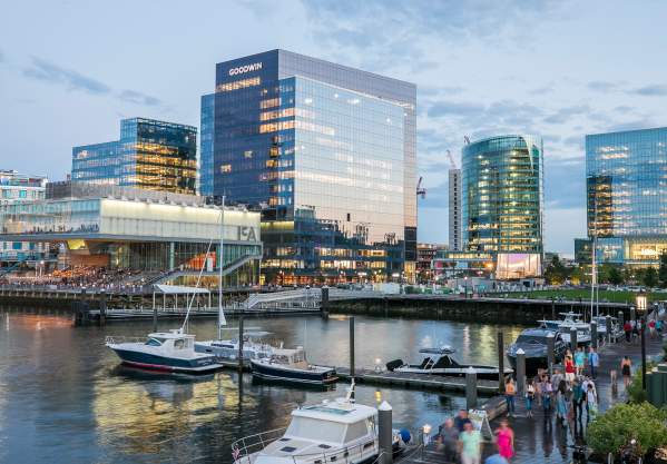Seaport District in late summer
