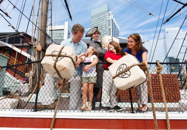 Boston Tea Party Ships & Museum - Family Throwing Tea