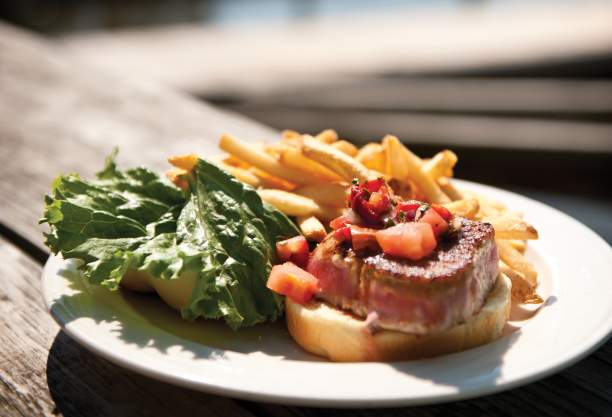 fresh tuna sandwich at Fishy Fishy in Southport