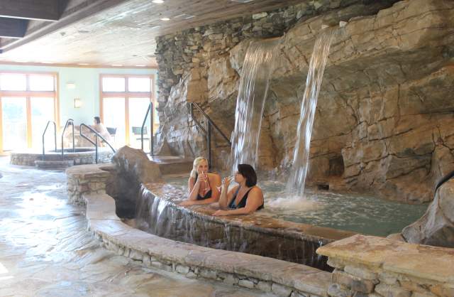 Rock Barn Spa waterfalls