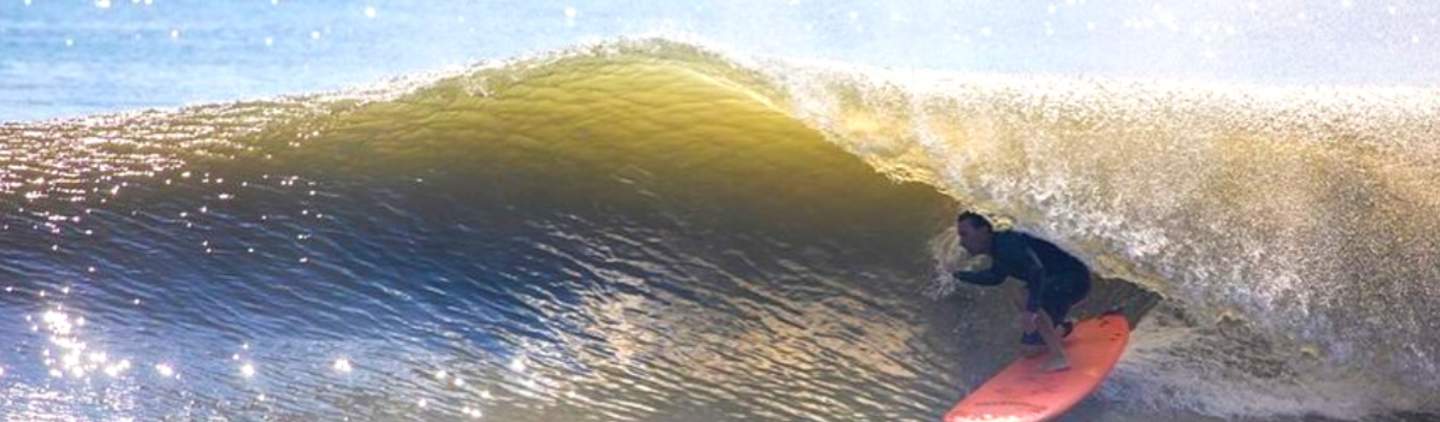 Surfing shop choppy waves