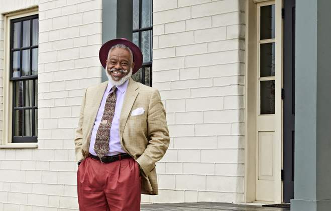 Austin tour ambassador Harrison Eppright standing outside the historic Susanna Dickinson House Museum