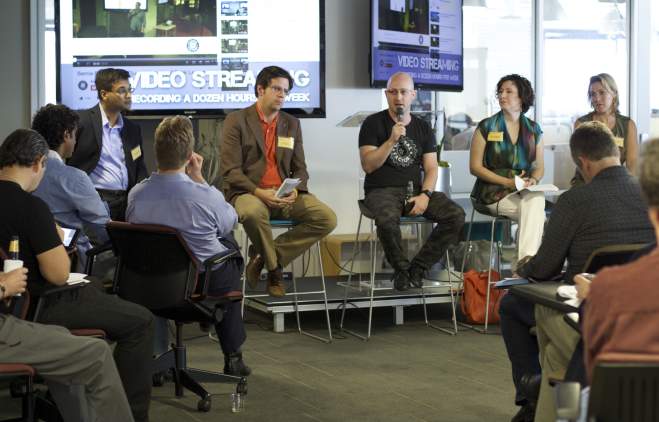 Joshua Baer speaking at Capital Factory in Austin Texas