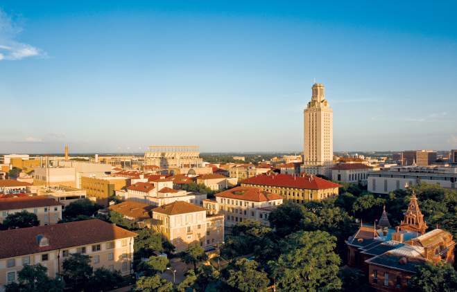 UT Tower and campus in Austin Texas
