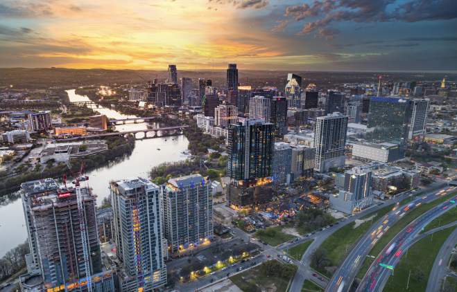 Downtown Austin Skyline at sunset