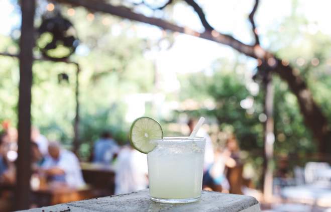 House Margarita on the patio at Fresas in Austin Texas