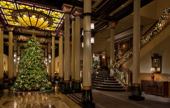 Christmas Tree insider The Driskill in Austin Texas