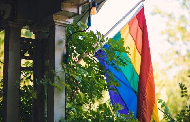 Pride Flag at Spider House Cafe and Ballroom in Austin Texas