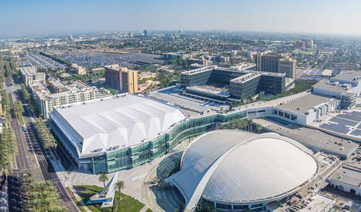 Aerial View Of The Anaheim Convention Center Arena