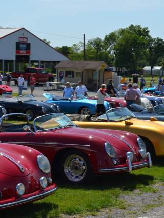 Speedster cars lined up at the Carlisle Import & Performance Event