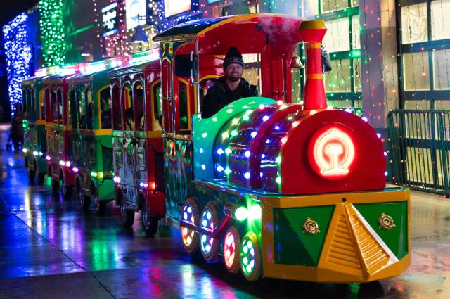 Train at the Parkview Field Holiday Lights