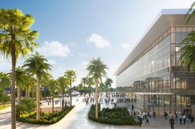 Rendering BCCC - Plaza Facing East Elevation