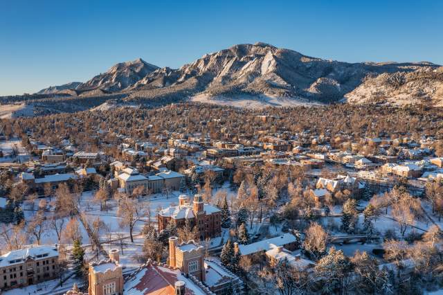 Winter Aerial of Boulder, Colorado