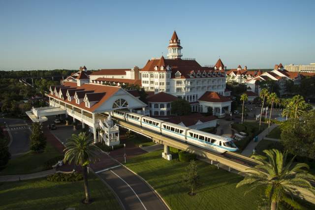 Disney’s Grand Floridian Resort & Spa exterior and monorail