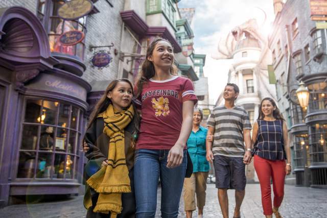 Family at The Wizarding World of Harry Potter - Diagon Alley at Universal Studios Florida