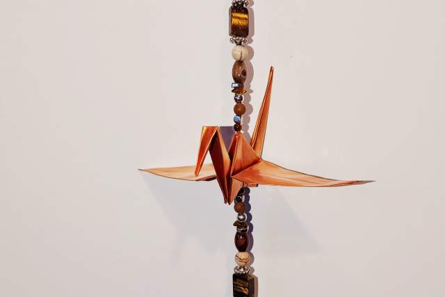 Pure Copper Origami Crane Mobile Hanging for Summer and Year-Round Enjoyment