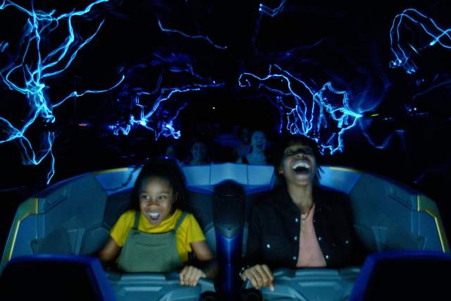 Guardians of the Galaxy: Cosmic Rewind, the new family-thrill coaster attraction at EPCOT at Walt Disney World Resort in Lake Buena Vista, Fla., features the first reverse launch on a Disney coaster. (Disney)