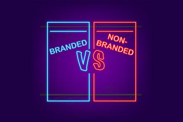 neon signs that read branded vs non-branded