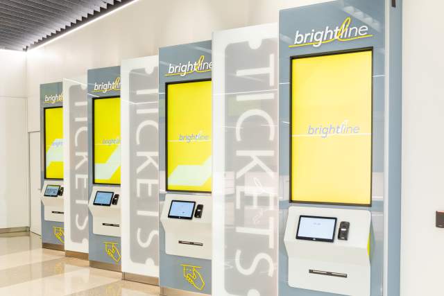 Brightline Orlando station ticketing kiosk