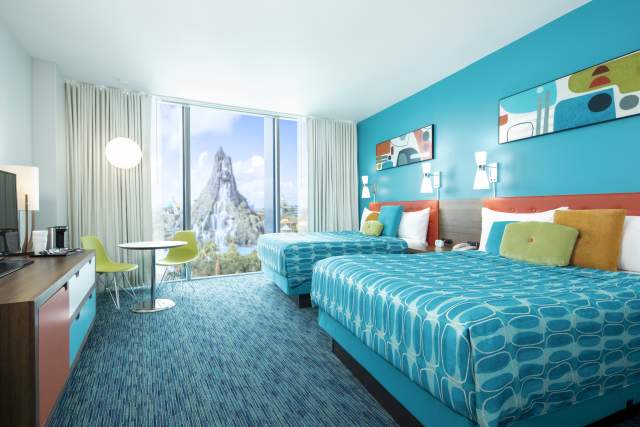 Universal's Cabana Bay Beach Resort™ bedroom volcano side
