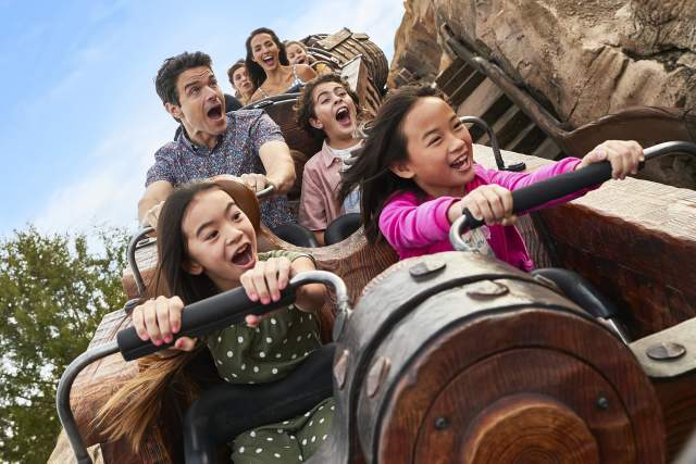 Sisters on Mine Train Rollercoaster Disney