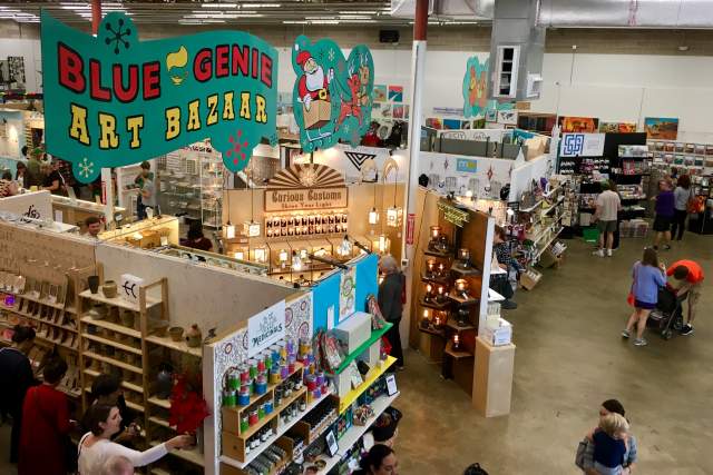 Overhead view of Blue Genie Art Bazaar in Austin Texas