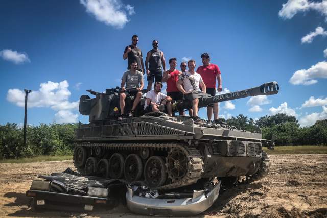 Tank America car crush group