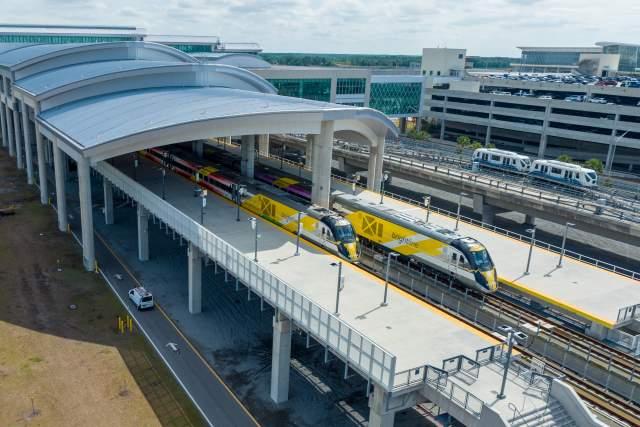 Another view of Brightline Orlando station platform