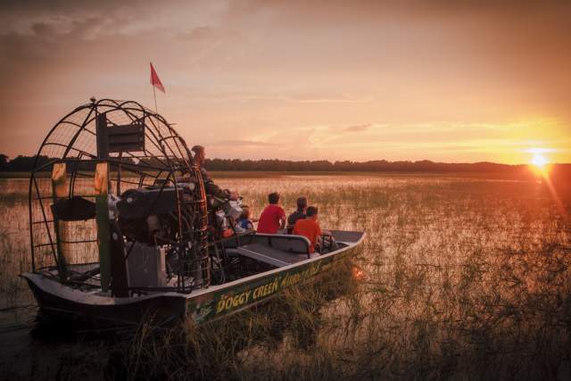 sunset airboat tour at Boggy Creek