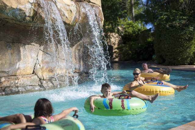 Reunion Resort family in lazy river