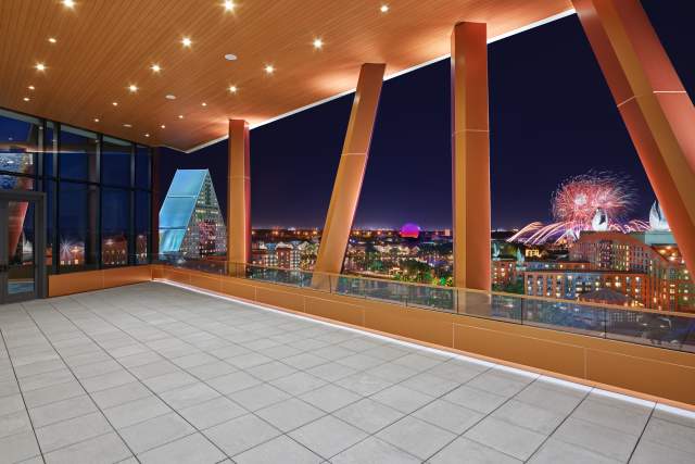 The Vue terrace at Walt Disney World Swan Reserve