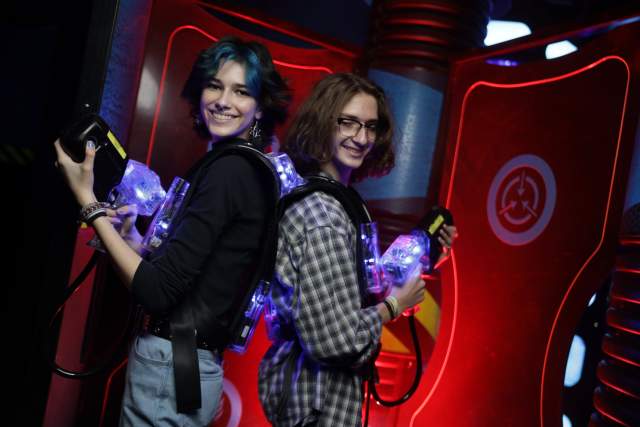 Ready for laser tag at Wonderworks