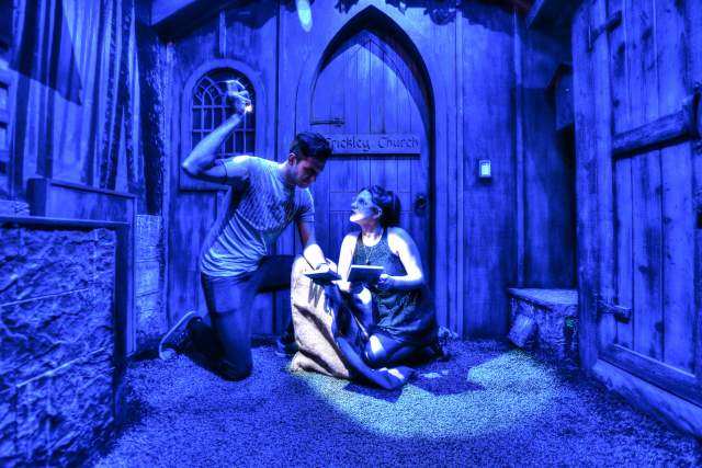 Escapology working to solve puzzle in 7 Deadly Sins room