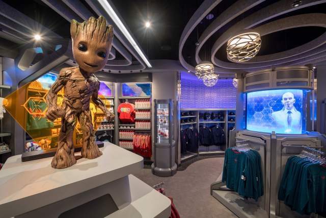 EPCOT guests can search for cosmic apparel, accessories, toys, home décor and more when they visit the Treasures of Xandar shop – operated by The Broker – at Guardians of the Galaxy: Cosmic Rewind at Walt Disney World Resort in Lake Buena Vista, Fla. (Kent Phillips, photographer)
