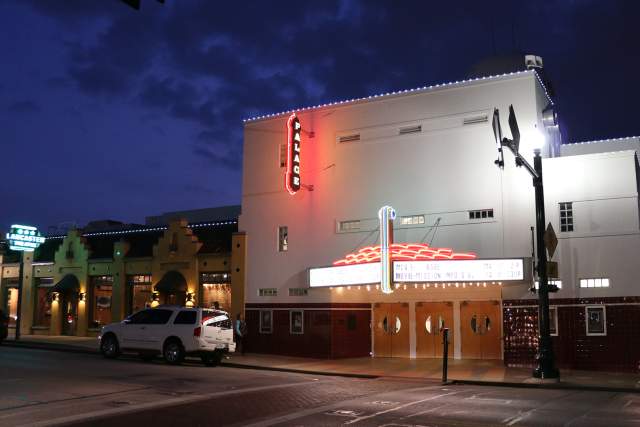 Palace Arts Center at night