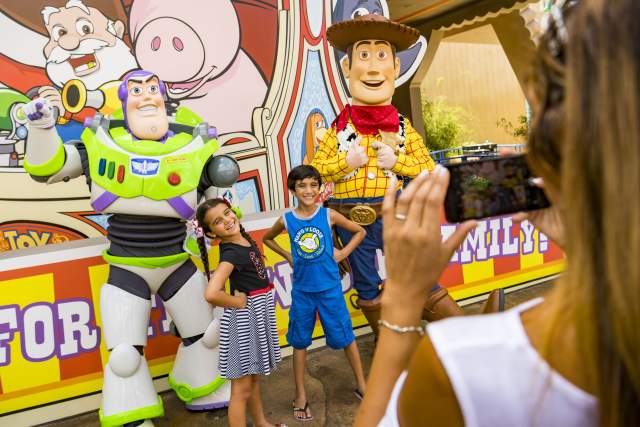 Buzz Lightyear and Woody at Toy Story Land at Disney’s Hollywood Studios.